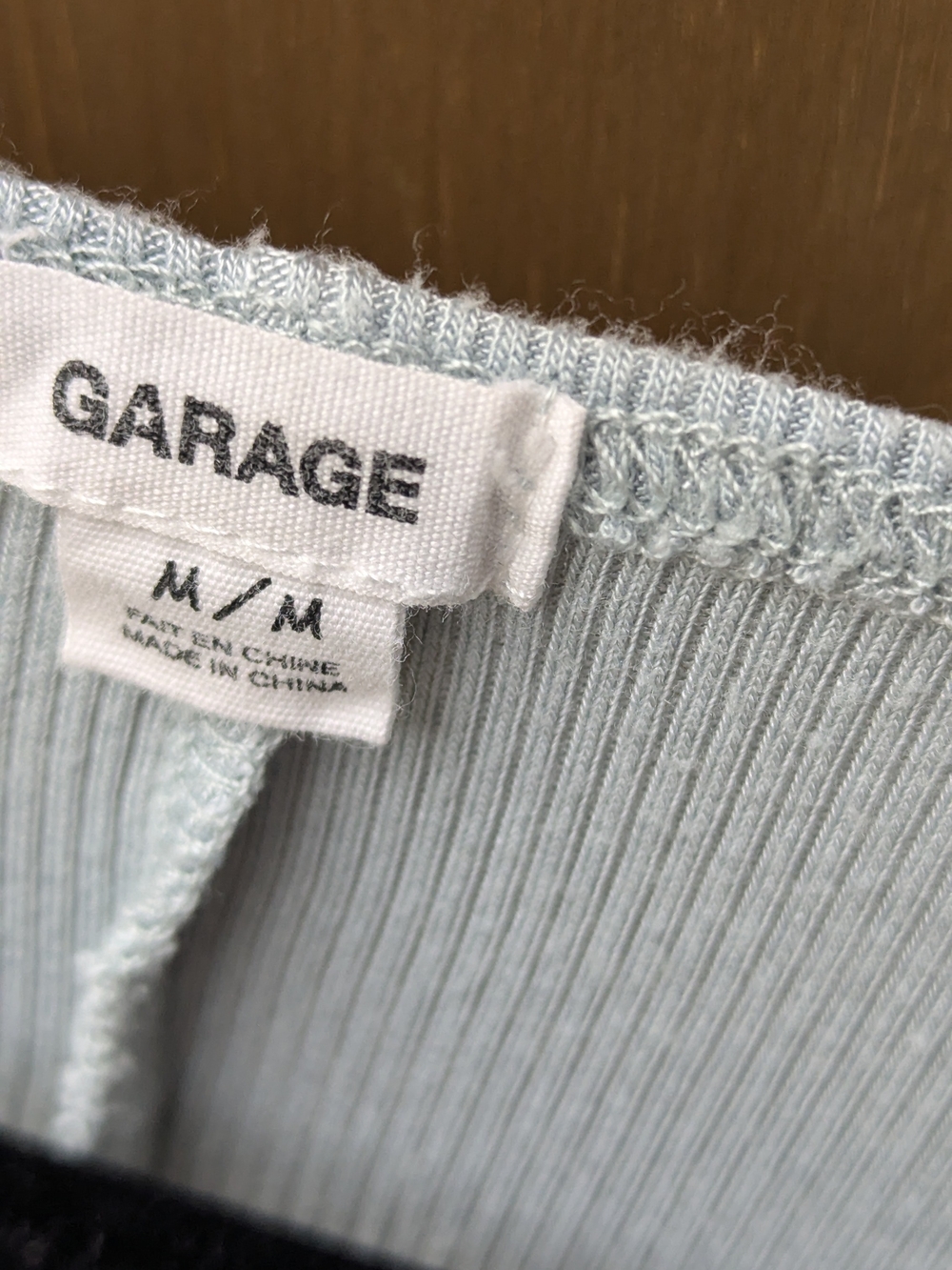 Garage Light Blue Twist-Front Ribbed V-Neck Bodysuit - Picture 12 of 16